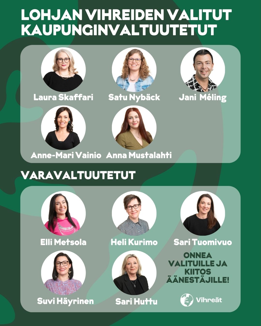 Vihreille viisi edustajaa kuntavaaleissa, yksi aluevaaleissa